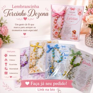 Lembrancinha Terço Dezena Personalizado com nome